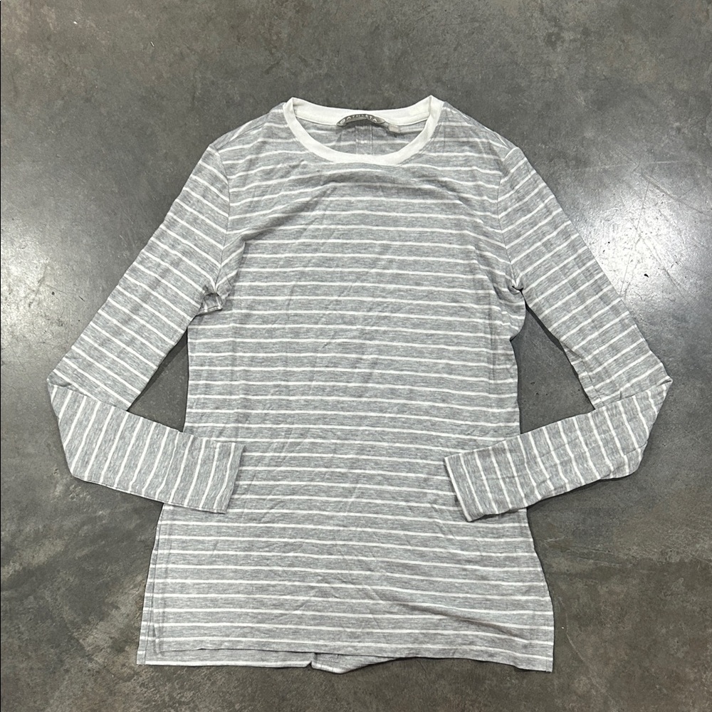 Gray Striped Long Sleeve Shirt